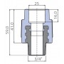 Переходник Ekoplastik 25x3/4 наружная резьба