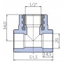 Тройник Ekoplastik 20x1/2x20 внутренняя резьба