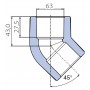 Угольник Ekoplastik 45° 63 мм