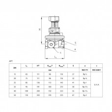 Клапан балансировочный автомат латунь APT Ду 40 Ру16 ВР Kvs=10м3/ч б/ниппелей Danfoss 003Z5745